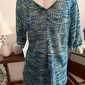 Blue-Green Crochet Tunic